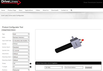 CAD download tool available with Screw Jack configurator