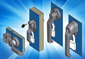 Specialist enclosure locks, handles, hinges and gasket for HVAC panels