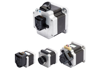 Stepper motors with integrated optical encoders