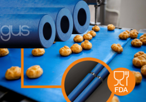 The need for speed: blue FDA compliant knife edge rollers
