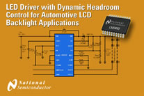 National Semiconductor Introduces LED Driver with Dynamic Headroom Control for Automotive LCD Backlight Applications