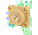 New Plastic Four-Bolt Flange Mounting Blocks with Insert Ball Bearings from QBC