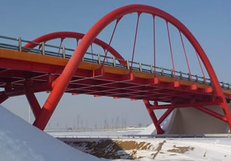 Curved tubes support Polish ring road construction