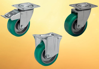 Soft polyurethane wheeled castors aid moving loads 