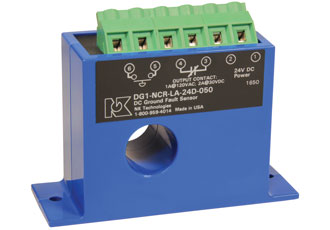 DC ground fault relay sensor protects from accidental shocks