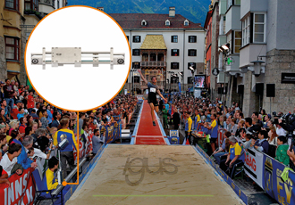 Linear guides used to mark on the sand for long jump events