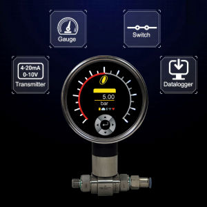 Pressure gauge integrates three functions in one device