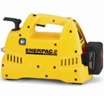 All-new Enerpac cordless hydraulic pumps combine powered pump performance with hand pump portability