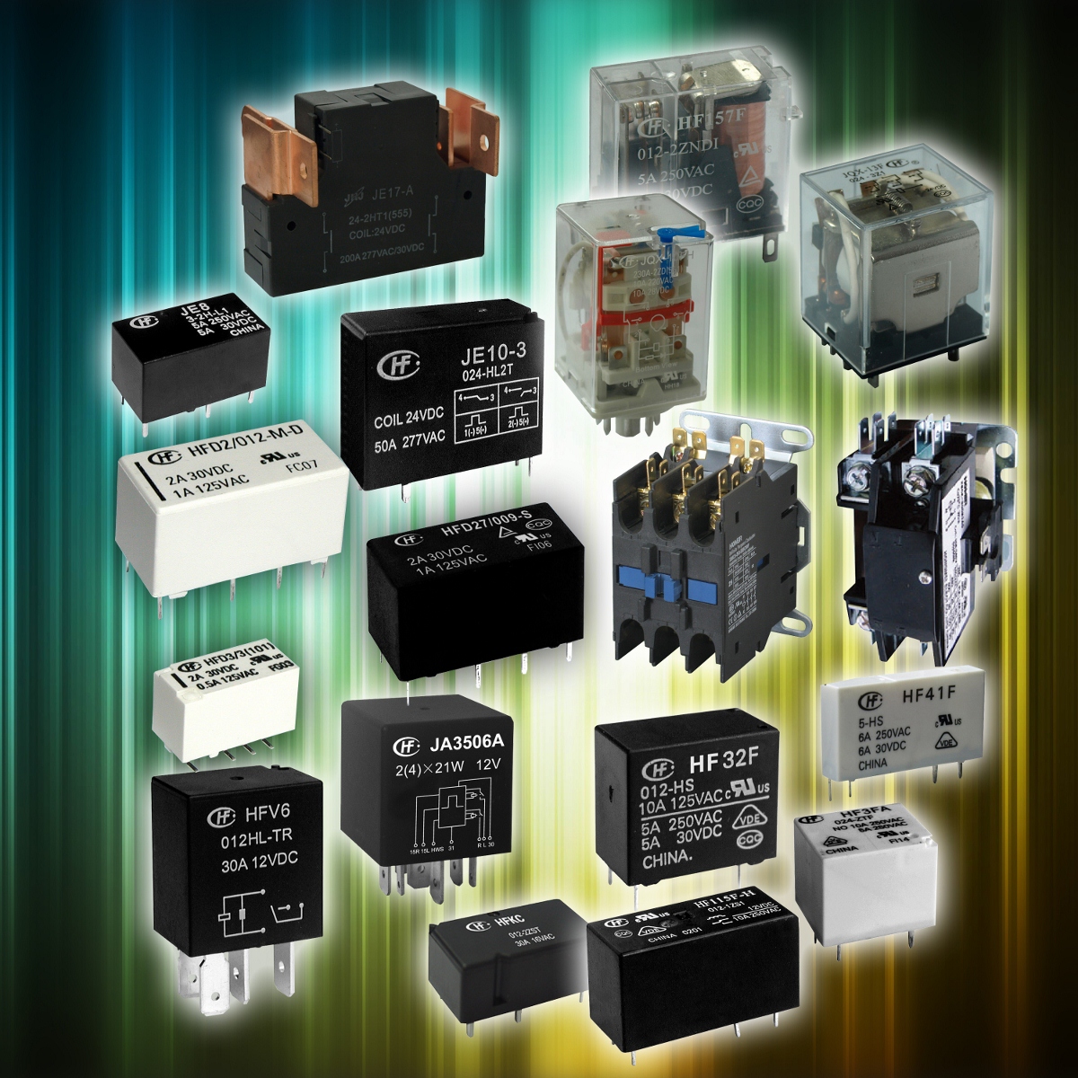 Complete Range of HONGFA Relays Available from Transonics - 160 series of relays - 40,000 different versions available